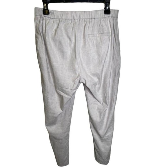 Theory Straight Cream Pull-On Pants Linen Blend Women Size 6 - Picture 2 of 4